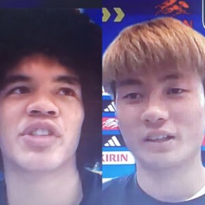 U-20W杯に挑む2人の海外組、FW福田師王（写真右）とDFチェイス・アンリ（写真左）が世界一奪取を誓った