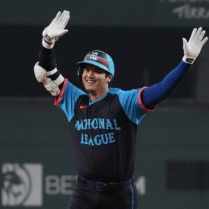 大谷が4度目の米球宴出場で初の本塁打を放つ（写真・AP/アフロ）