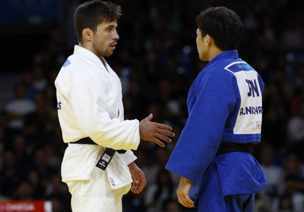 柔道60キロ級の準々決勝で永山はガリゴスの握手を拒否した（写真・ロイター/アフロ）