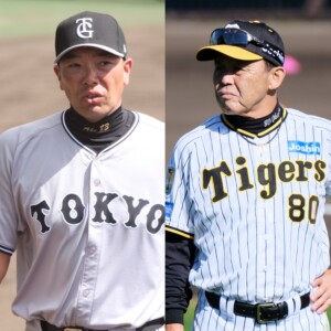 巨人の阿部監督と阪神の岡田監督の采配力が勝負を決める？！（写真・黒田史夫）