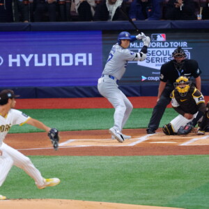 大谷翔平vsダルビッシュ有の対決がディビションシリーズの行方を左右する（写真は3月の韓国シリーズ：西村尚己/アフロスポーツ）