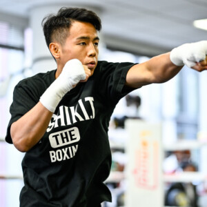 WBO世界バンタム級王者の武居由樹がイブ決戦を前に練習を公開した（写真・山口裕朗）