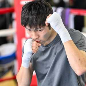 ＷＢＡ世界フライ級王者のユーリ阿久井が拳四朗との統一戦に向けて練習を公開（写真・山口裕朗）