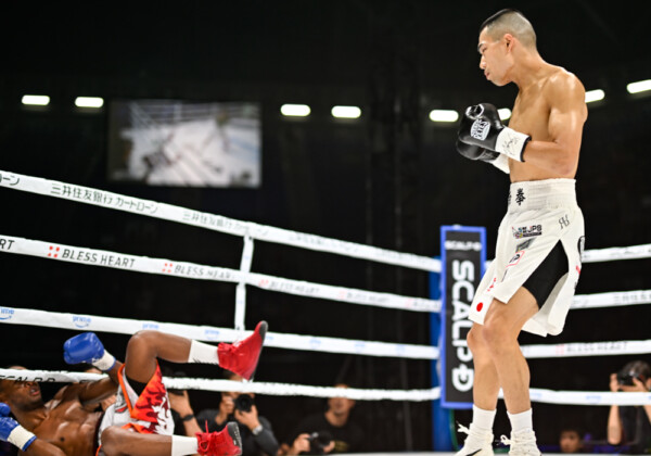 日本バンタム級王者の増田陸が世界ランカーをわずか87秒で沈めた（写真・山口裕朗）