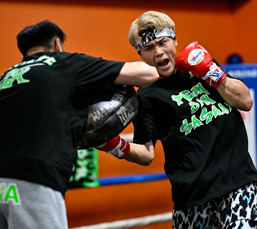 日本人初のウエルター級王者を狙う佐々木尽が公開練習（写真・山口裕朗）