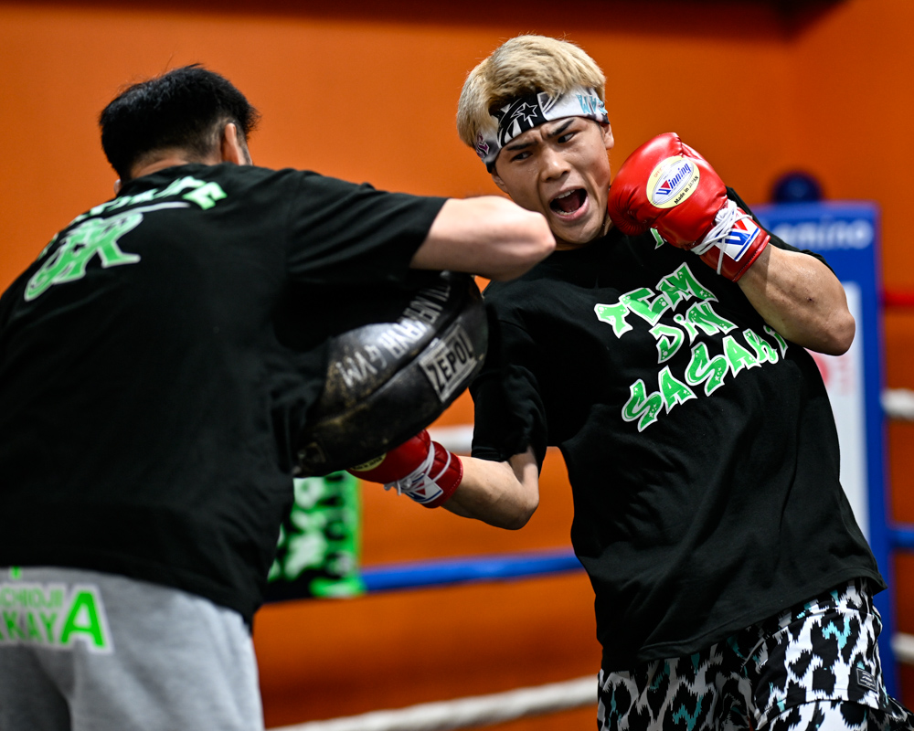 日本人初のウエルター級王者を狙う佐々木尽が公開練習(写真・山口裕朗)