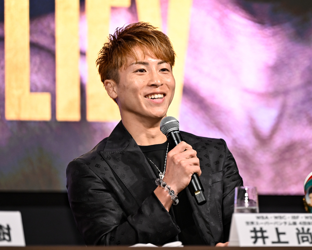 井上尚弥の9.14名古屋でのWBA暫定王者アフマダリエフとの団体内統一戦が正式発表された(写真・山口裕朗)