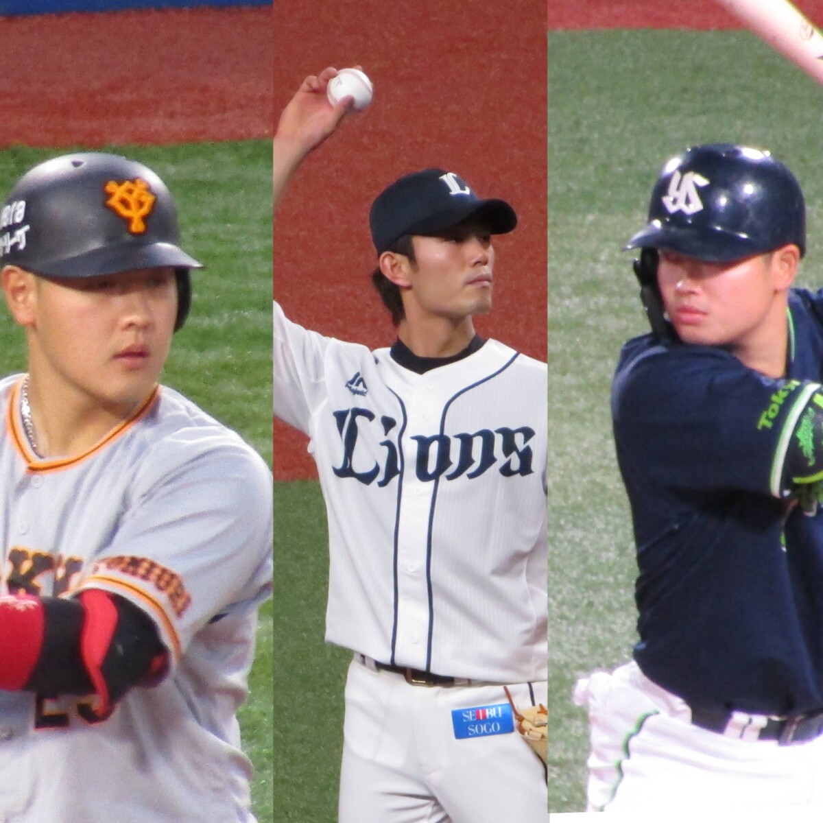 メジャーが今オフ狙うのは西武の今井達也(中)、ヤクルトの村上宗隆(右)、巨人の岡本和真(左)の3人だ