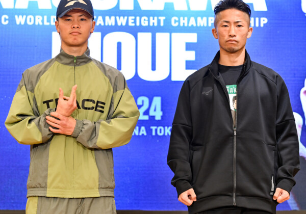 那須川天心と井上拓真は目を合わせなかった（写真・山口裕朗）