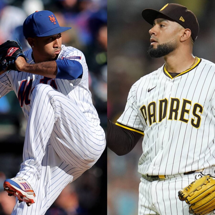 ドジャースの選択はメッツのディアス(左)か、パドレスのスアレス(右)か(写真・AP/ロイター/アフロ)