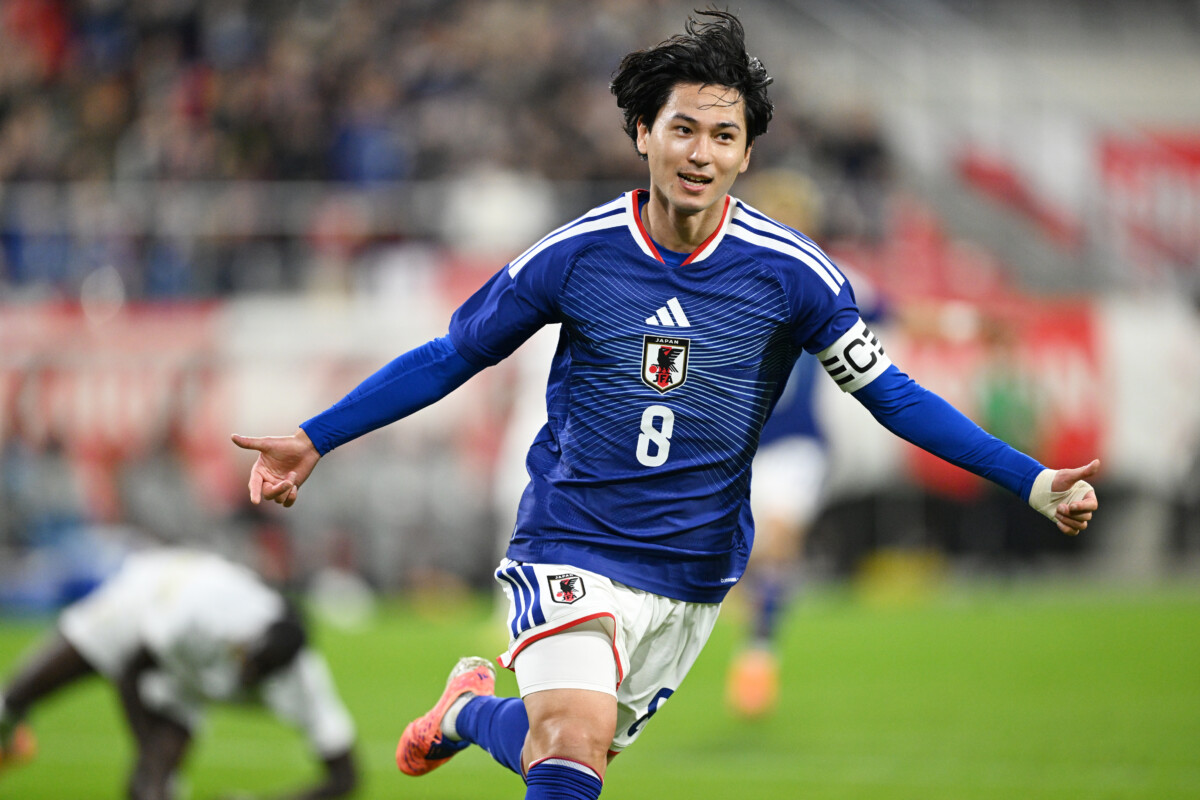 南野がガーナ戦で先制ゴールを決めた（写真：松尾/アフロスポーツ）