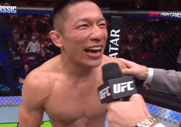 堀口は9年ぶりＵＦＣ復帰戦を圧巻の1本勝ちで飾る（ＵＦＣ公式Ｘより）