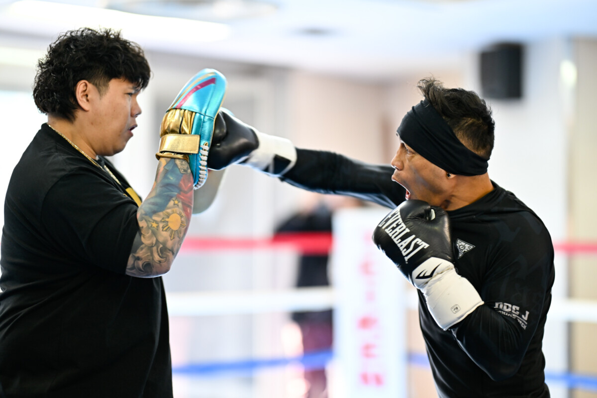 ドネアが堤戦に向けて公開練習（写真・山口裕朗）