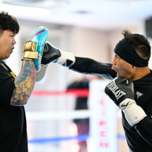 ドネアが堤戦に向けて公開練習（写真・山口裕朗）