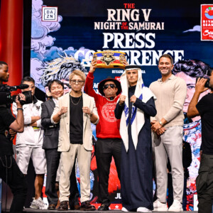 井上尚弥とピカソが計量クリア（写真は公式会見時・山口裕朗）