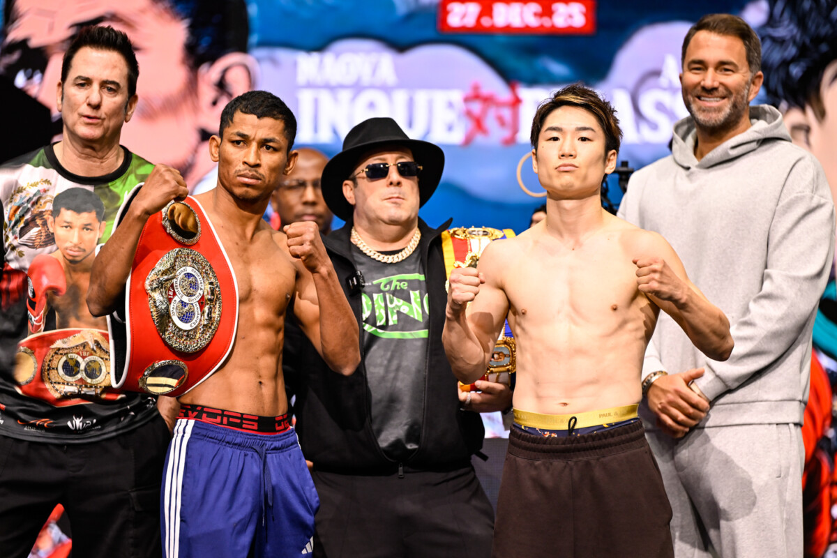 セレモニー計量では王者のガルシアは元気だったが…（写真・山口裕朗）