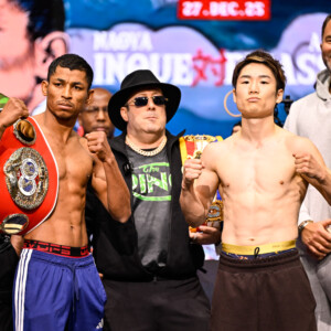 セレモニー計量では王者のガルシアは元気だったが…（写真・山口裕朗）