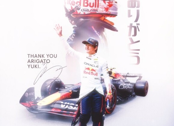 レッドブル公式Ｘが感謝を伝えた（Oracle Red Bull Racingより）