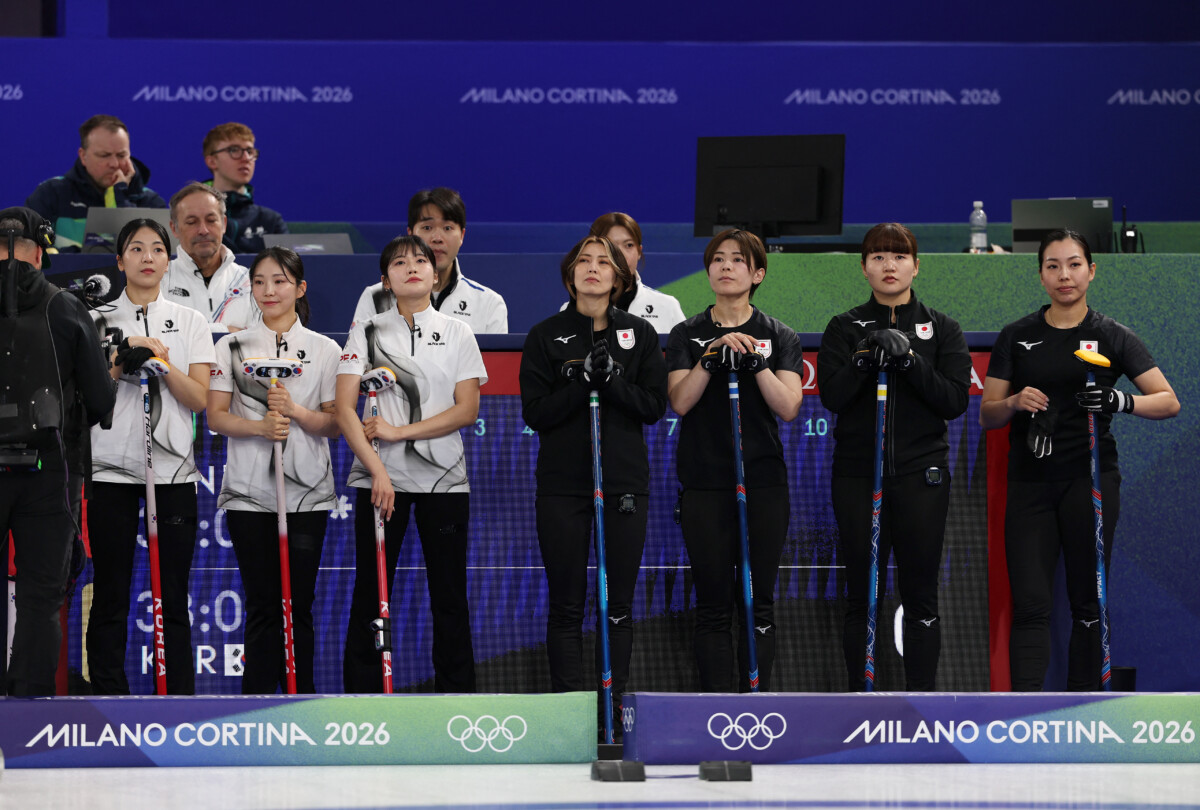 日本が手痛い黒星を喫したカーリングの日韓戦の韓国国内中継で突然日の丸が映し出される放送事故（ 写真：ロイター/アフロ）