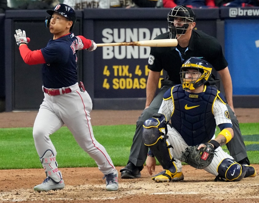 侍ジャパンのラストワンピースの最有力と見られているレッドソックスの吉田正尚（写真：USA TODAY Sports/ロイター/アフロ）
