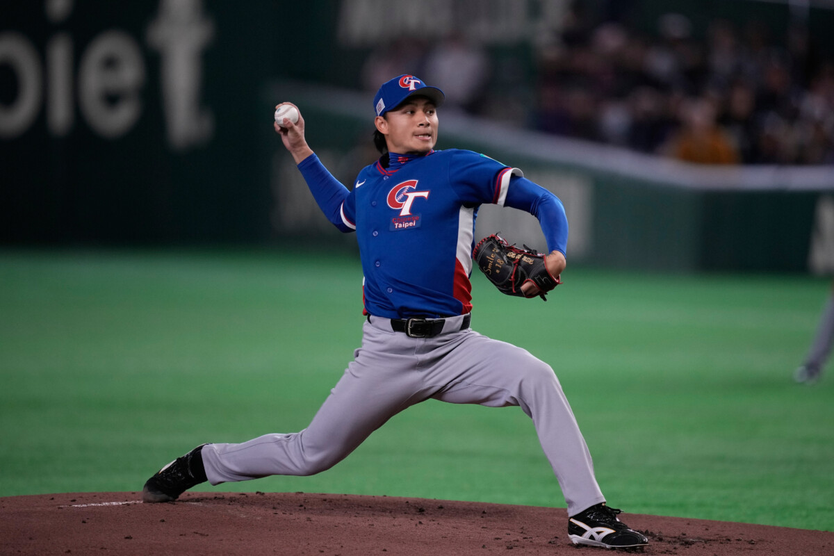 台湾先発の徐若熙がミードに投じた1球がボールと判定され、台湾ファンはＳＮＳで激怒（写真・ＡＰ/アフロ）