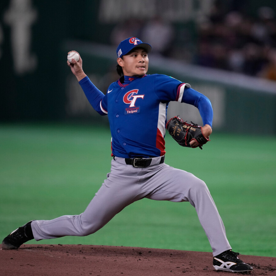 台湾先発の徐若熙がミードに投じた1球がボールと判定され、台湾ファンはＳＮＳで激怒（写真・ＡＰ/アフロ）