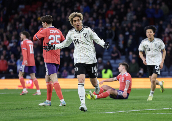 伊東純也の決勝ゴールでスコットランドを撃破した（写真・ロイター/アフロ）