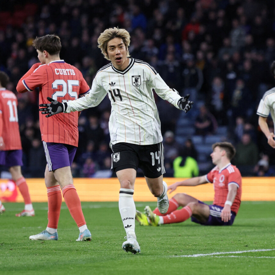 伊東純也の決勝ゴールでスコットランドを撃破した(写真・ロイター/アフロ)