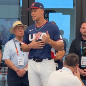 WBC米国代表の主将に選ばれたアーロン・ジャッジのチームへのスピーチに悪評が立った（MLB公式サイト映像より）