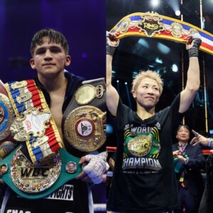 ジェシー“バム”ロドリゲス（左）が井上尚弥が中谷潤人に勝つと予想した（写真・ロイター/アフロ、マッチルーム）