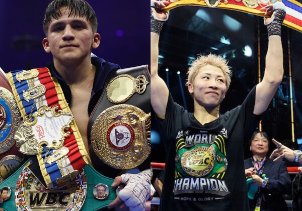 ジェシー“バム”ロドリゲス（左）が井上尚弥が中谷潤人に勝つと予想した（写真・ロイター/アフロ、マッチルーム）