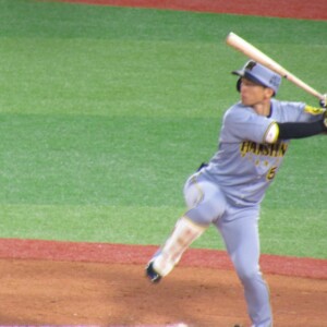 阪神の近本光司が26日の広島戦で左手首に死球を受けて骨折登録を抹消された（写真は資料）