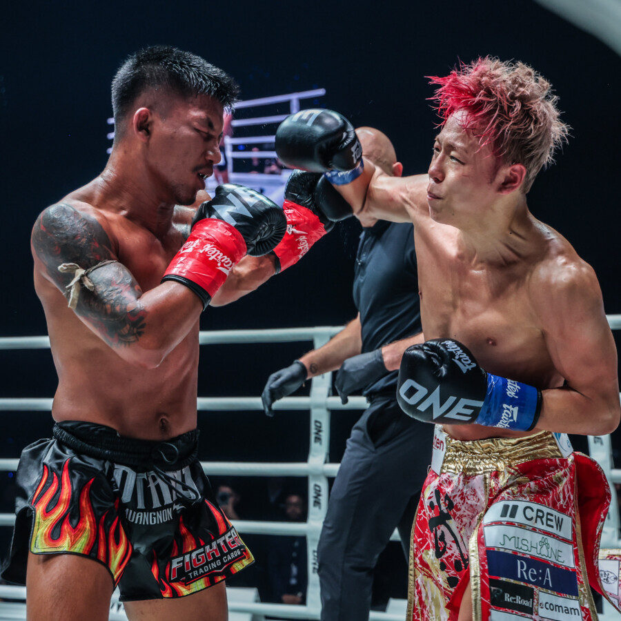 武尊がロッタンにリベンジを果たす5回ＴＫＯ勝利で有終の美を飾る（写真・ONE SAMURAI 1 フライ級キックボクシング暫定世界王者決定戦 ロッタン VS 武尊）