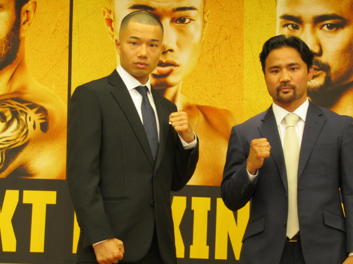 7.20両国でWBA世界バンタム級王座決定戦で対戦するドネアを倒した増田陸（左）と元WBC世界フライ級王者の比嘉大吾