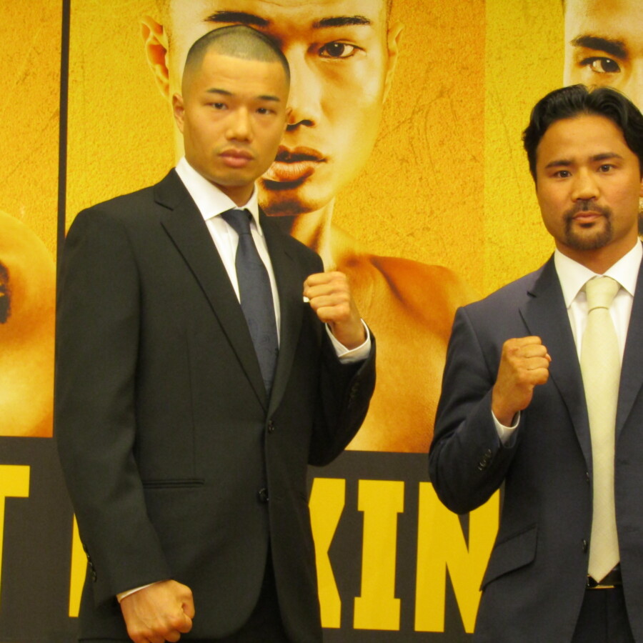 7.20両国でWBA世界バンタム級王座決定戦で対戦するドネアを倒した増田陸(左)と元WBC世界フライ級王者の比嘉大吾