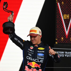 レッドブルのアイザック・ハジャーがモナコＧＰで今季初の表彰台にあがる（写真・Getty Images / Red Bull Content Pool）