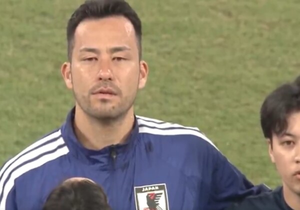 吉田麻也が代表ラストマッチで涙（DAZN Japanより）