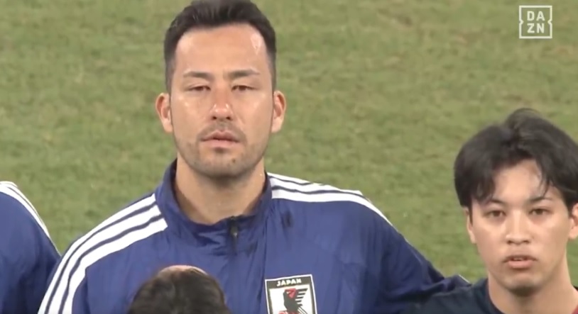 吉田麻也が代表ラストマッチで涙（DAZN Japanより）
