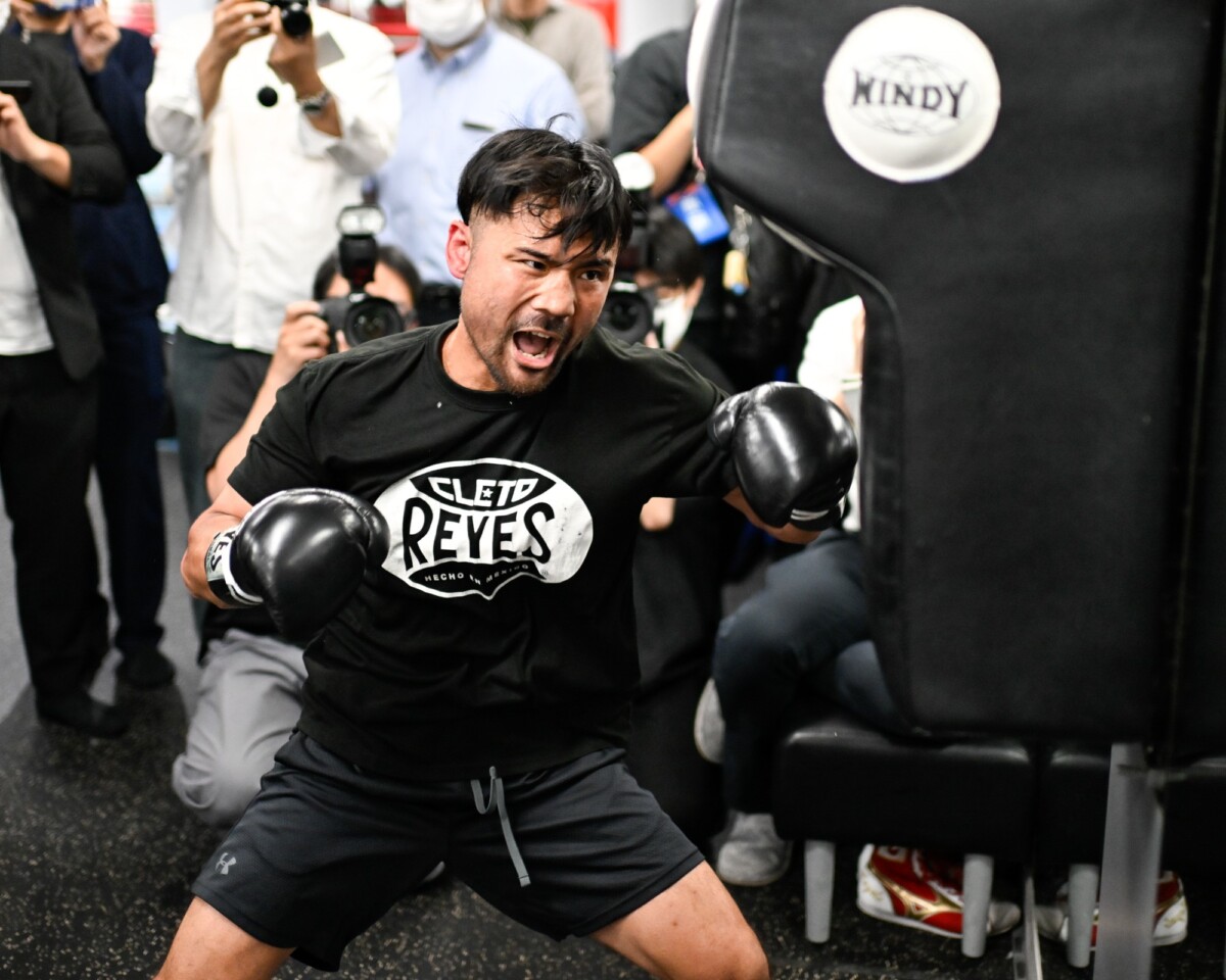 7.20両国でＷＢＡ世界バンタム級王座決定戦に挑む比嘉大吾が公開練習（写真・山口裕朗）
