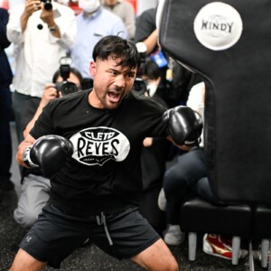 7.20両国でＷＢＡ世界バンタム級王座決定戦に挑む比嘉大吾が公開練習（写真・山口裕朗）