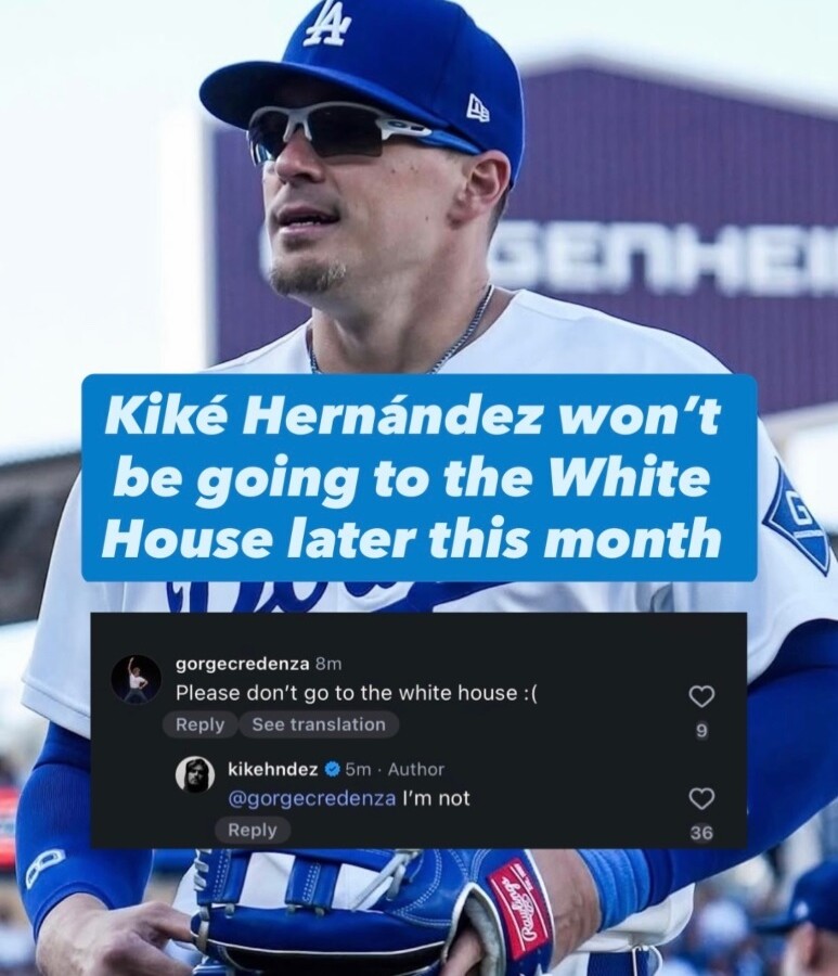 これがSNSで拡散したキケ・ヘルナンデスの「オレは行かない」の削除された投稿映像（Dodgers360インスタより）