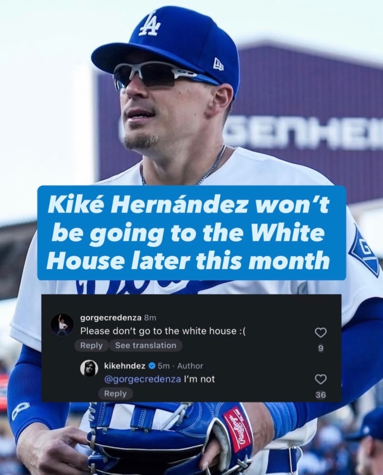 これがSNSで拡散したキケ・ヘルナンデスの「オレは行かない」の削除された投稿映像（Dodgers360インスタより）