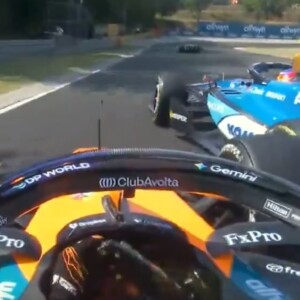 ピアストリが周回遅れのサインツと接触し激怒（F1公式Ｘより）