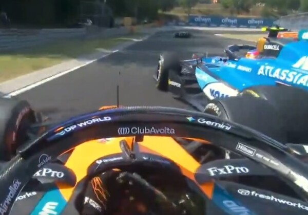 ピアストリが周回遅れのサインツと接触し激怒（F1公式Ｘより）