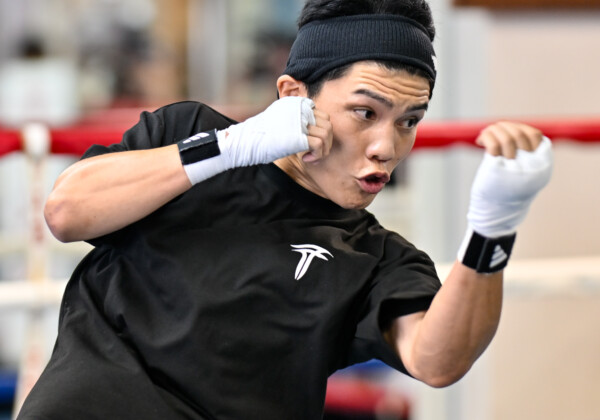 WBC世界スーパーフライ級王座決定戦に挑む坪井智也が公開練習（写真・山口裕朗）