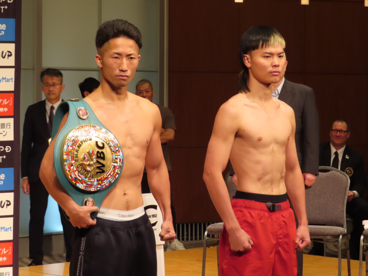 井上拓真と那須川天心が共に計量を一発パス