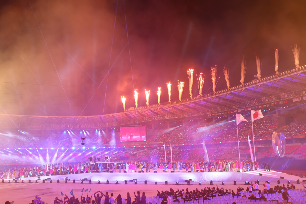 空席が目立った愛知・名古屋アジア大会の開会式（写真：西村尚己/アフロスポーツ）