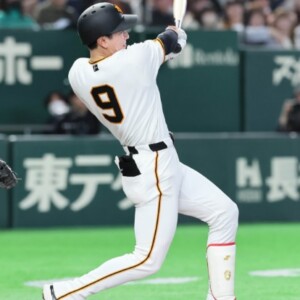 巨人の松本剛が虎の子の1点を叩き出した（資料写真・スポーツ報知/アフロ）