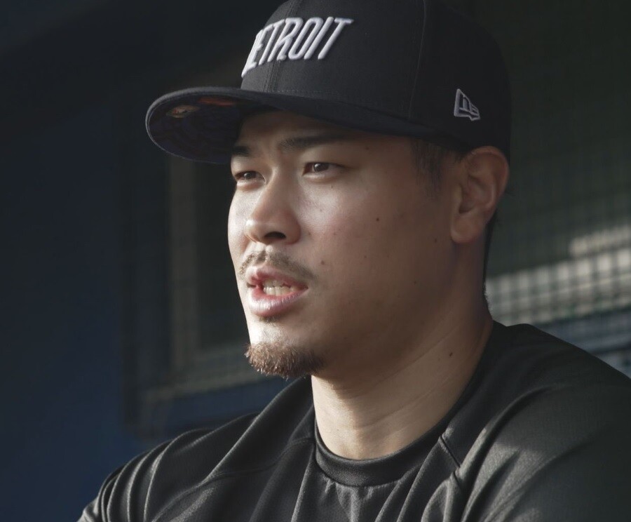 これがデトロイト・タイガースファンを“狂喜”させた佐藤輝明が自主トレで被っていた同チームのキャップだ(カンテレ野球【オリックス&阪神応援アカウント】より)