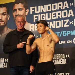 亀田和毅のWBA世界フェザー級戦が当日中止。体重超過のフィゲロアが体調不良で棄権（TMK提供）